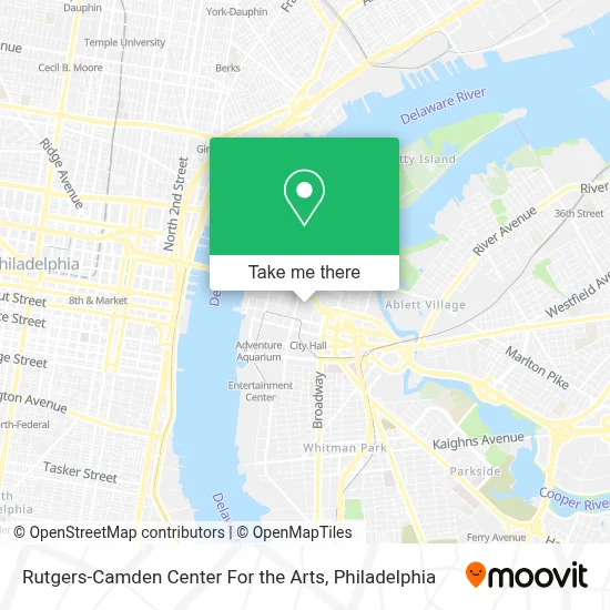 Rutgers-Camden Center For the Arts map