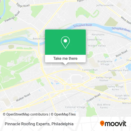 Pinnacle Roofing Experts map