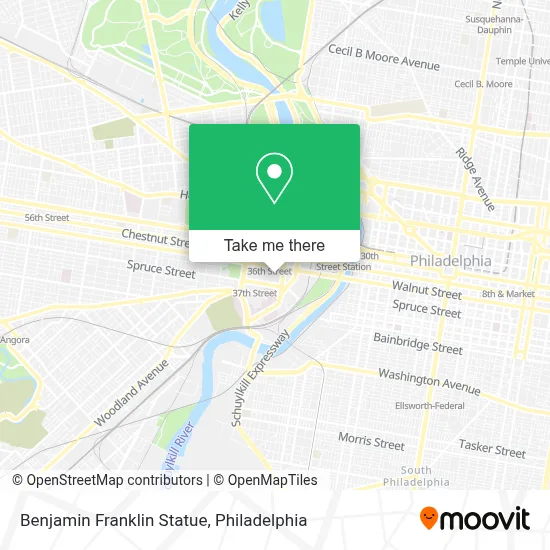 Benjamin Franklin Statue map