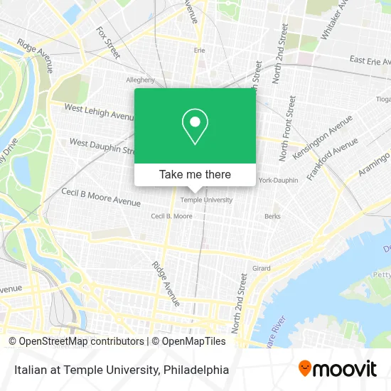 Italian at Temple University map
