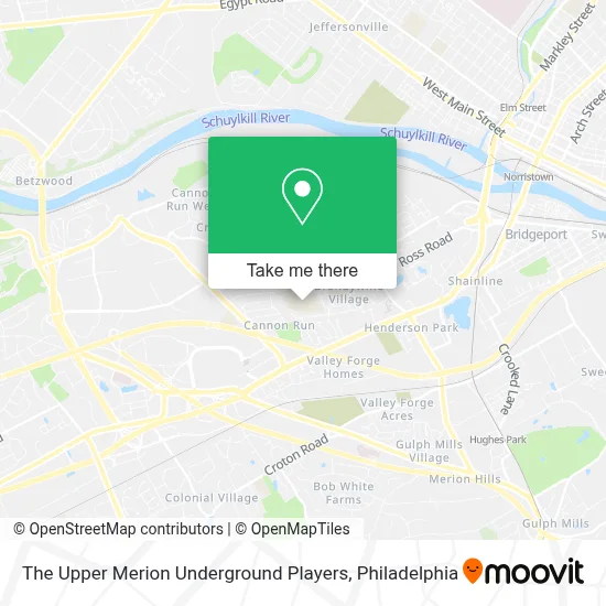 The Upper Merion Underground Players map