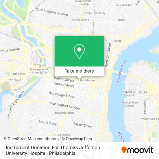 Instrument Donation For Thomas Jefferson University Hospital map