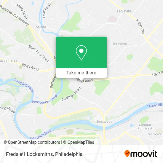 Freds #1 Locksmiths map