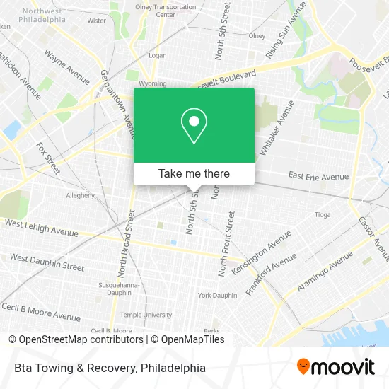 Bta Towing & Recovery map