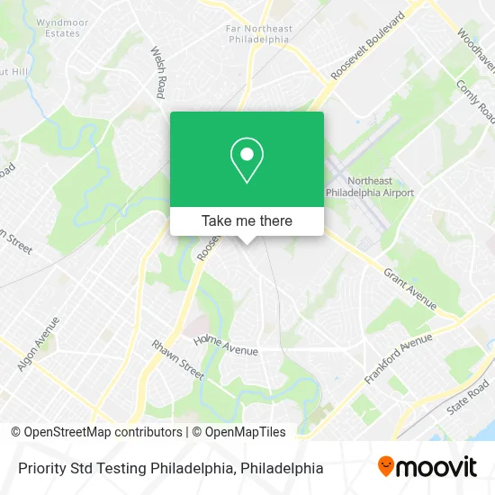Priority Std Testing Philadelphia map