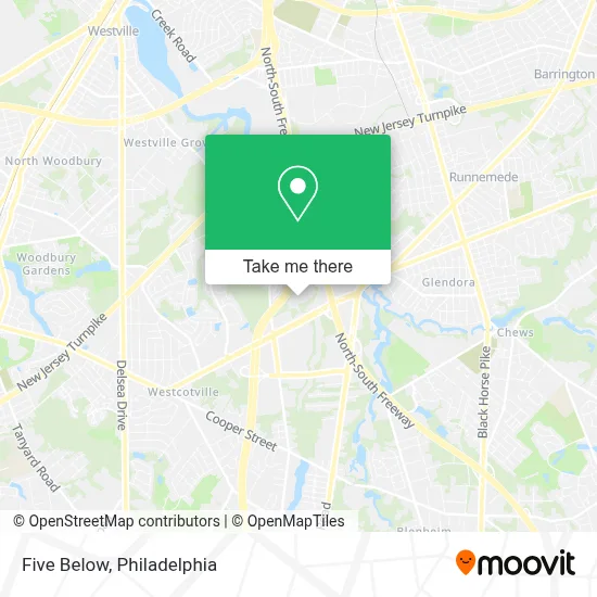 Five Below map