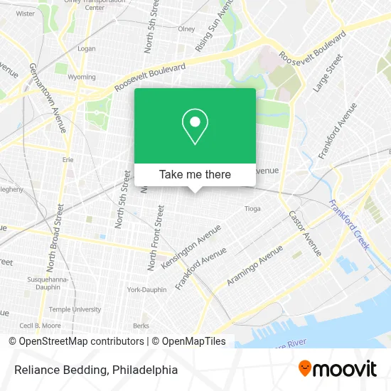 Reliance Bedding map