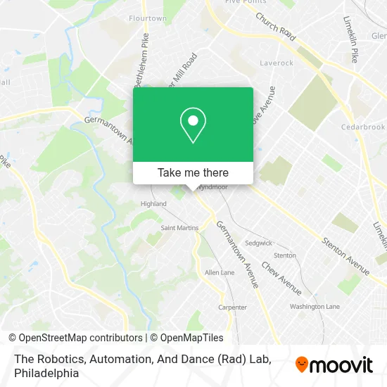 The Robotics, Automation, And Dance (Rad) Lab map