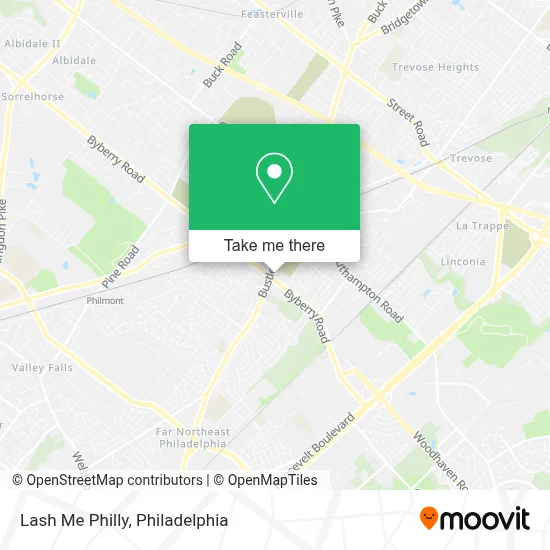 Lash Me Philly map
