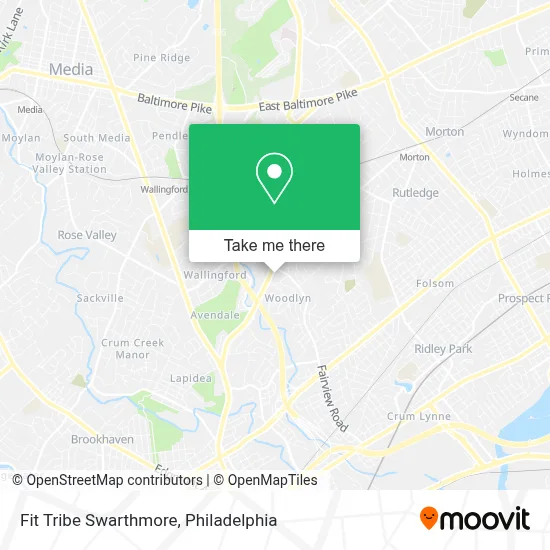 Fit Tribe Swarthmore map
