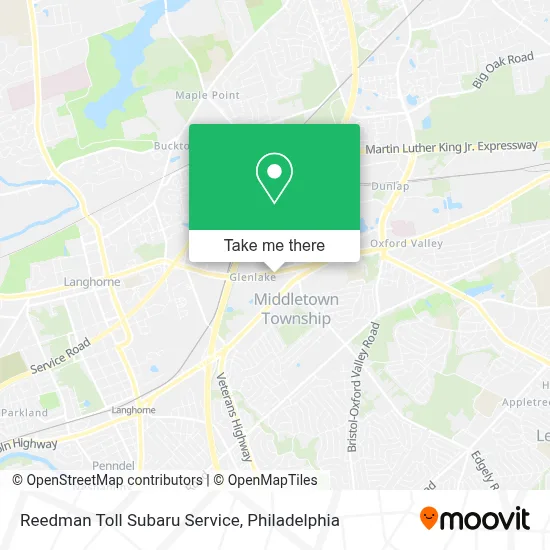 Reedman Toll Subaru Service map