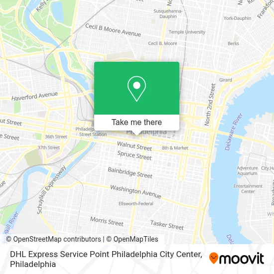 DHL Express Service Point Philadelphia  City Center map
