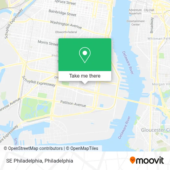 SE Philadelphia map
