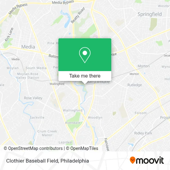 Clothier Baseball Field map
