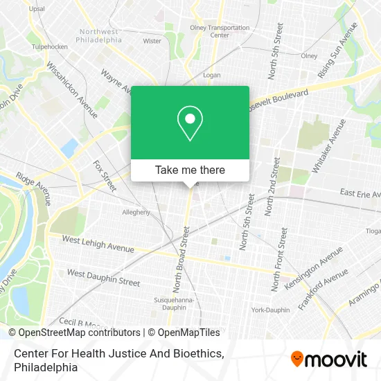 Center For Health Justice And Bioethics map