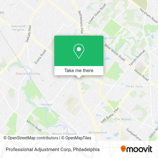 Professional Adjustment Corp map