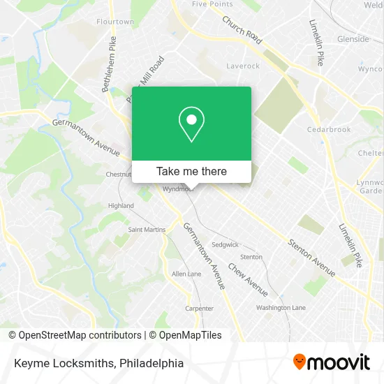 Keyme Locksmiths map