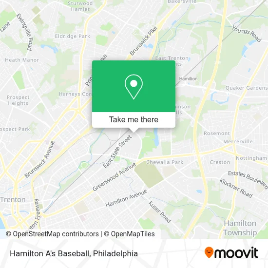 Hamilton A's Baseball map