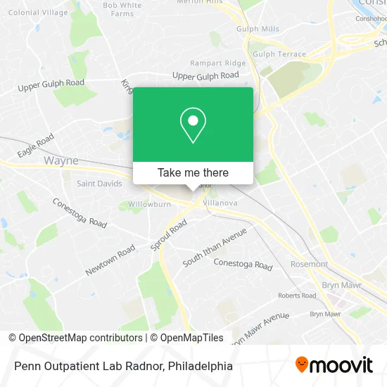 Penn Outpatient Lab Radnor map