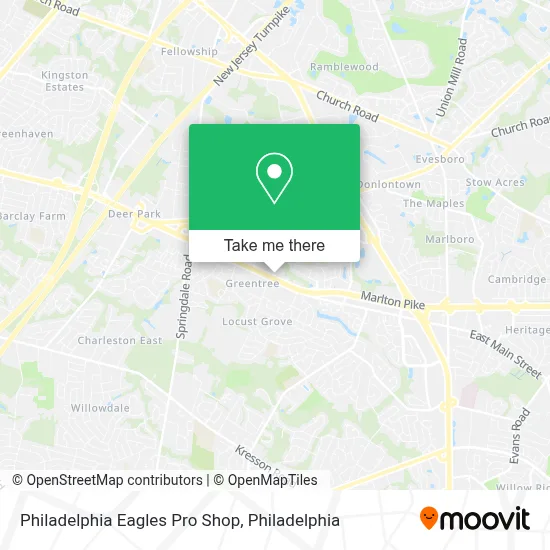 Philadelphia Eagles Pro Shop map