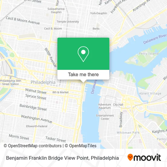Benjamin Franklin Bridge View Point map