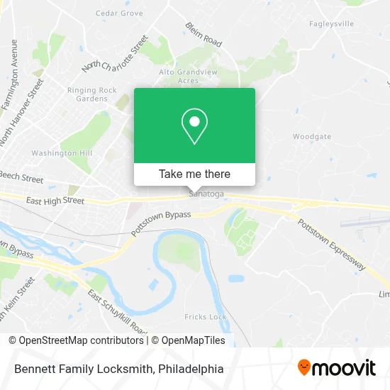 Bennett Family Locksmith map