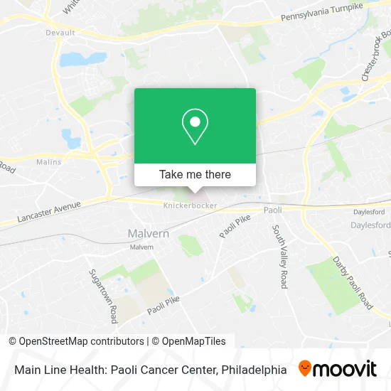 Main Line Health: Paoli Cancer Center map