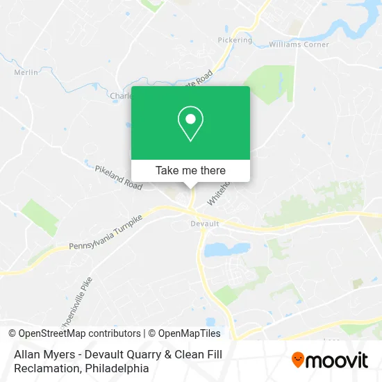 Allan Myers - Devault Quarry & Clean Fill Reclamation map