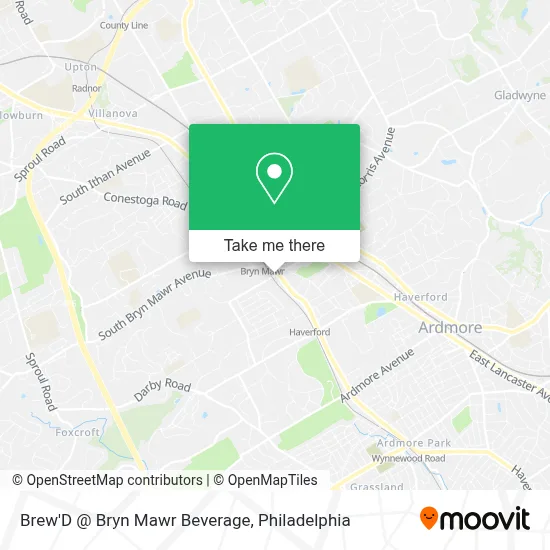 Brew'D @ Bryn Mawr Beverage map