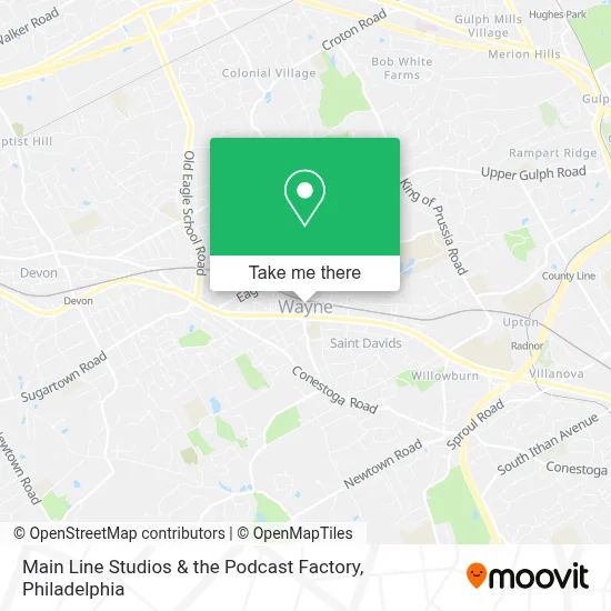 Main Line Studios & the Podcast Factory map