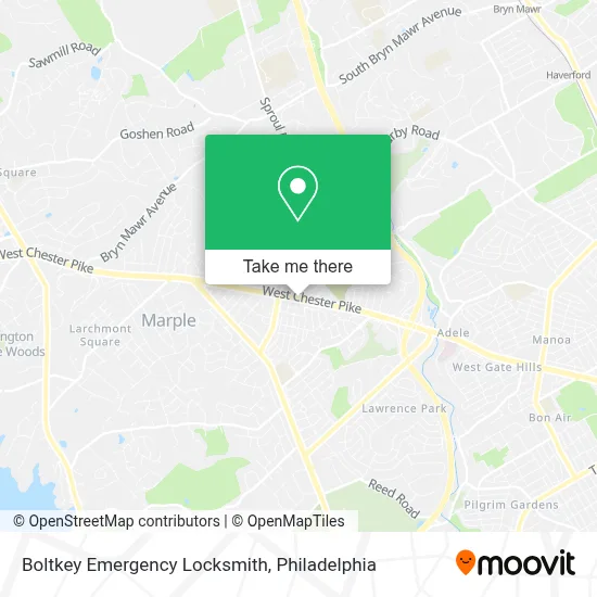 Boltkey Emergency Locksmith map