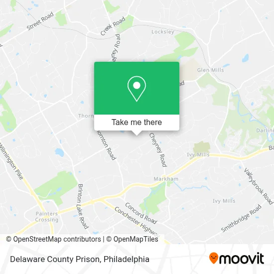 Delaware County Prison map