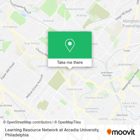 Learning Resource Network at Arcadia University map