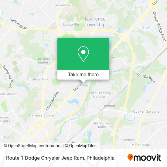 Route 1 Dodge Chrysler Jeep Ram map