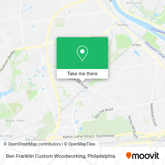 Ben Franklin Custom Woodworking map