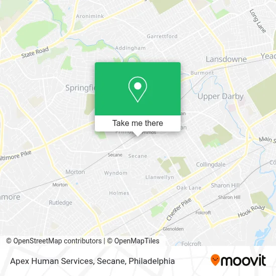 Apex Human Services, Secane map