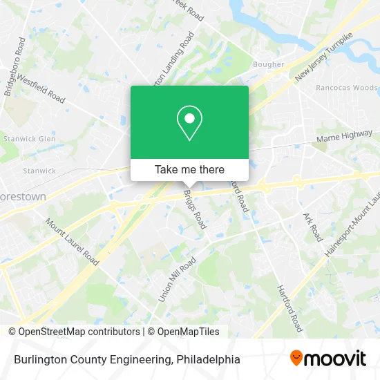 Burlington County Engineering map