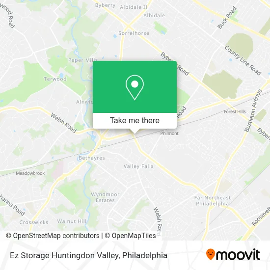 Ez Storage Huntingdon Valley map
