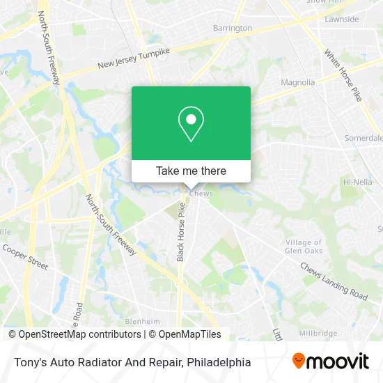 Tony's Auto Radiator And Repair map