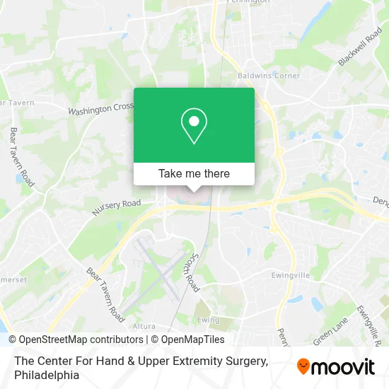The Center For Hand & Upper Extremity Surgery map