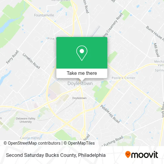 Second Saturday Bucks County map