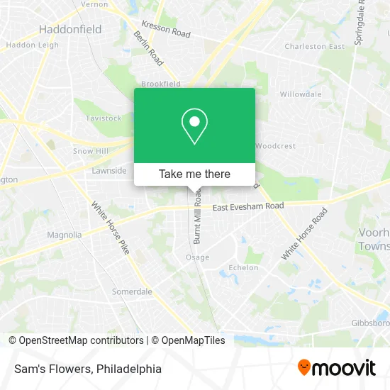 Sam's Flowers map