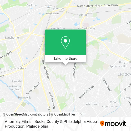 Anomaly Films | Bucks County & Philadelphia Video Production map