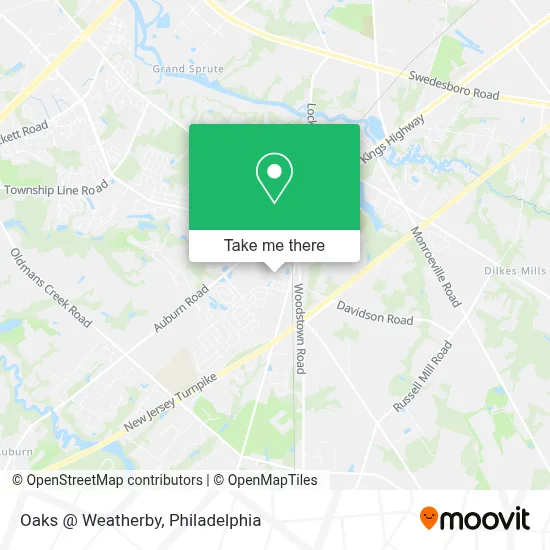 Oaks @ Weatherby map