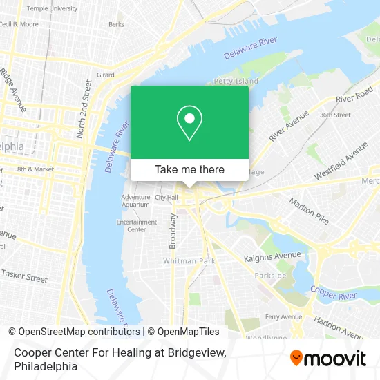 Cooper Center For Healing at Bridgeview map