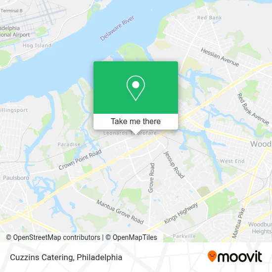 Cuzzins Catering map