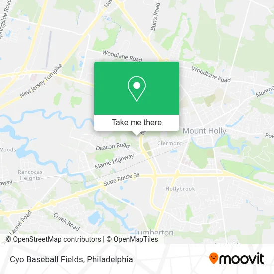 Cyo Baseball Fields map