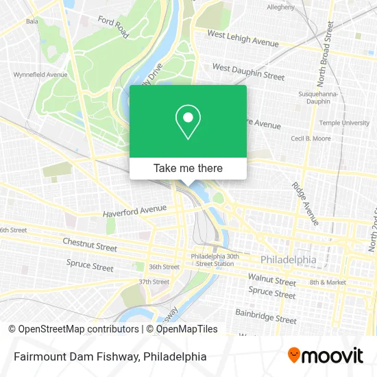 Fairmount Dam Fishway map