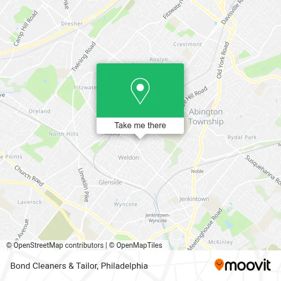 Bond Cleaners & Tailor map