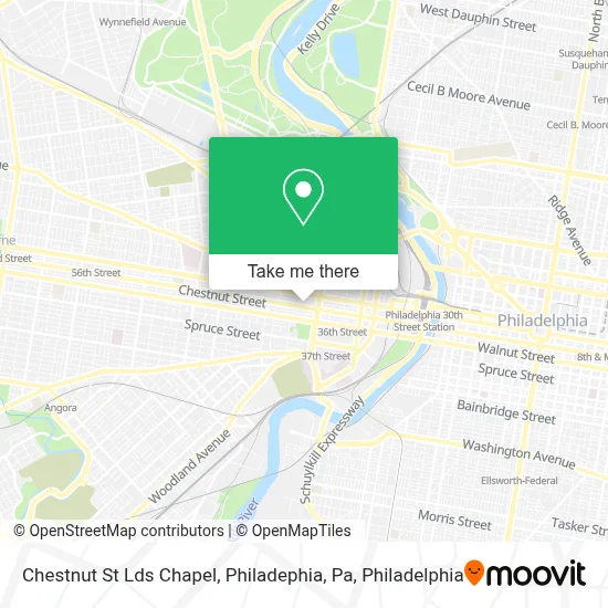 Chestnut St Lds Chapel, Philadephia, Pa map